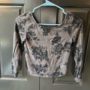 American Eagle Outfitters Black Floral Blouse